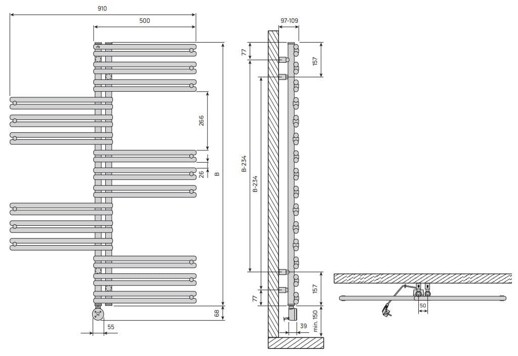  PURMO Twist E 1674x910 kúpeľňový radiátor, výška 1674 šírka 910, biely RAL 9016 Twist E 1674x910 kúpeľňový radiátor, biely