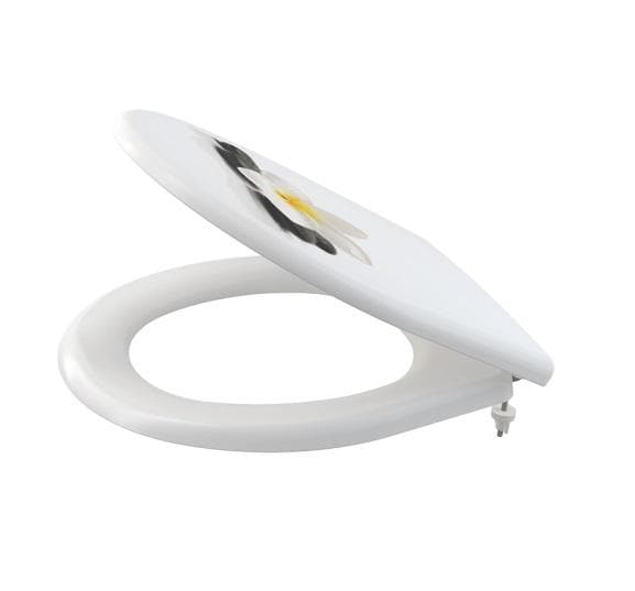 WC sedadlo A604 Flower univerzálne SOFTCLOSE spomaľovací systém, duroplast Antibacterial, rýchloupín
