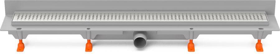 CH 650 B2 - Podlahový žľab plastový ku stene, dĺžka 650 mm, bočný odtok D40, nerezová mriežka BASIC lesklá