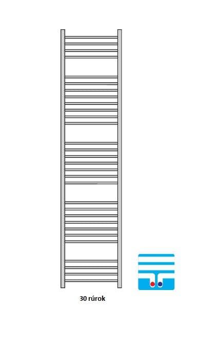  Očenášek BND750-1480MM kúpeľňový radiátor rovný biely, šírka 750 mm, výška 1480 mm, stredové pripojenie REBRIK ROVNY 750-1480 biely - stredové pripojenie