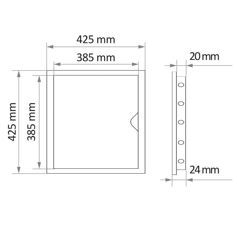 Vents RVP400x400 Plastové revízne dvierka, 425x425mm VEN-DVIERKA plast RVP400x400 (385-415)