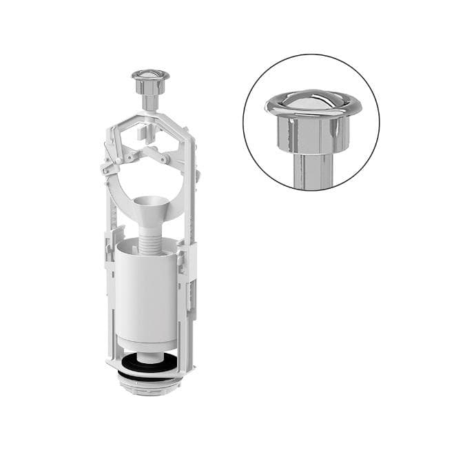 Vypúšťací ventil TE-4543P/I pre WC nádržky, G 2 + G 2 1/4", ŠTART - STOP systém, chróm