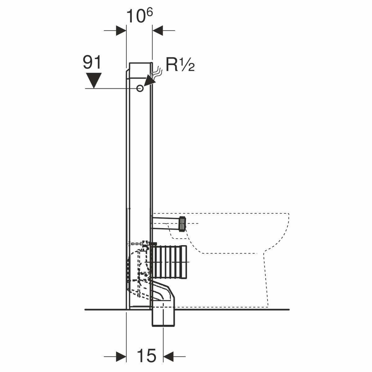  Geberit Sanitárny modul Geberit Monolith pre stojacie WC, 101 cm, mätové sklo G Monolith pre stojacie WC s P kolenom, mint sklo/hli
