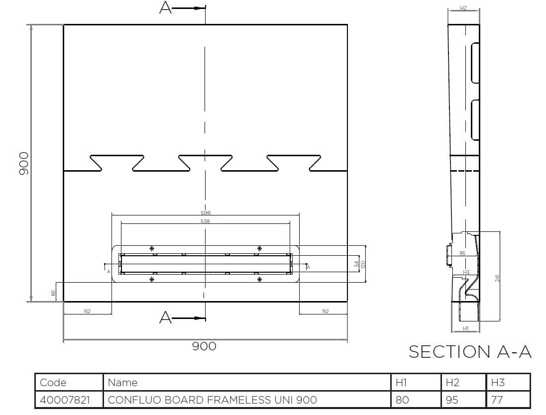  Peštan Confluo CONFLUO BOARD FRAMELESS Predinštalovaný sprchový žľab - sprchová doska do podlahy UNI  900 mm CONFLUO BOARD Sprch.doska do podlahy UNI 900, vč. žľabu