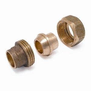 CUP 4340 šróbenie priame, sferokonus, pájený spoj - pájený spoj, bronz