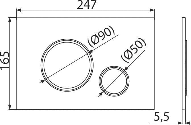  Alca Ovládacie tlačidlo M770 THIN, pre inštalačné systémy, biela/chróm-lesk AL-TLACITKO Biela/Chrom lesk Slim 5mm THIN