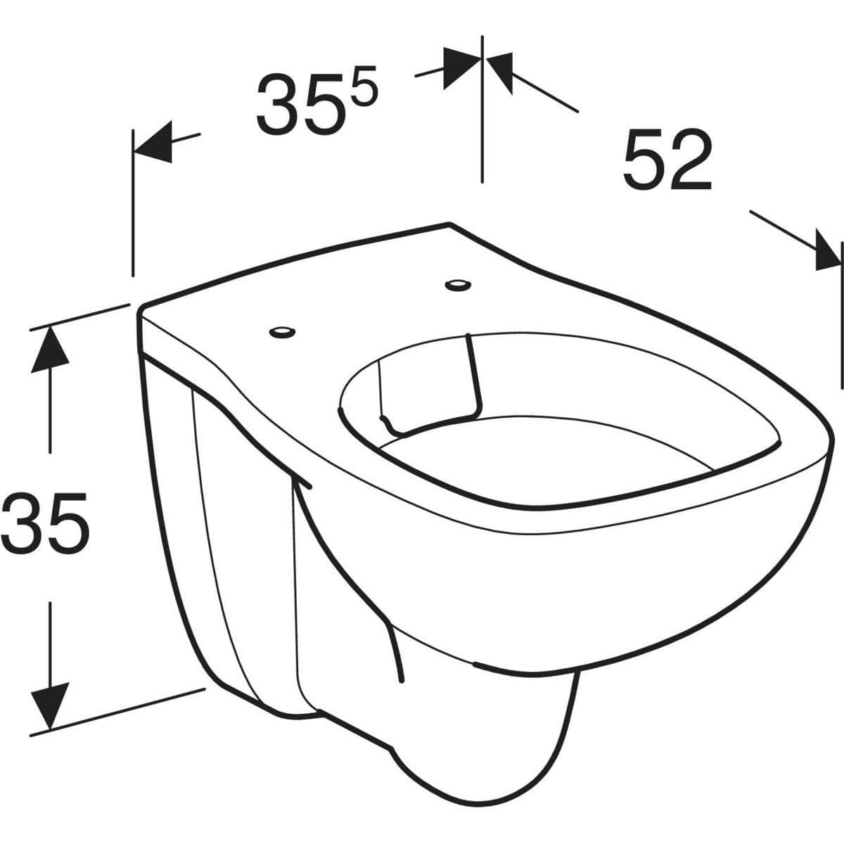  Geberit Závesné WC  Koło Rekord, hranatý dizajn, s hlbokým splachovaním, Rimfree: T=52cm G Závesné WC  Koło Rekord, hranatý dizajn, s hlbokým splachovaním, Rimfree: T=52cm