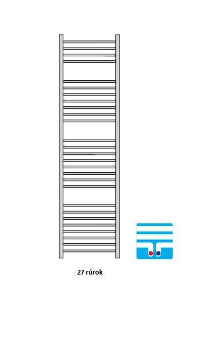  Očenášek BND750-1300MM kúpeľňový radiátor rovný biely, šírka 750 mm, výška 1300 mm, stredové pripojenie REBRIK ROVNY 750-1300 biely - stredove pripojenie