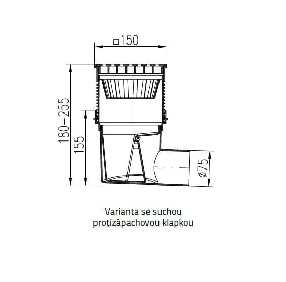  CHUDĚJ 333SLi - KVB 75 S Li Kanalizačná vpust bočná D 75, suchá, liatinová mriežka MCH-333S-LI KANAL.VPUST BOCNA D75 sucha liatina