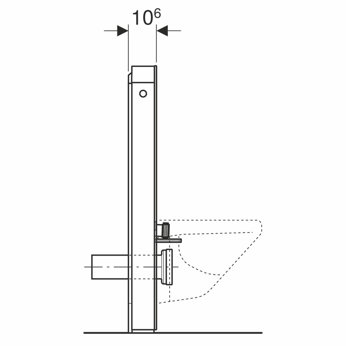  Geberit Sanitárny modul Geberit Monolith pre závesné WC, 101 cm, biele sklo G Monolith modul pre závesné WC s pripojovacím hrdlom, biele sklo/