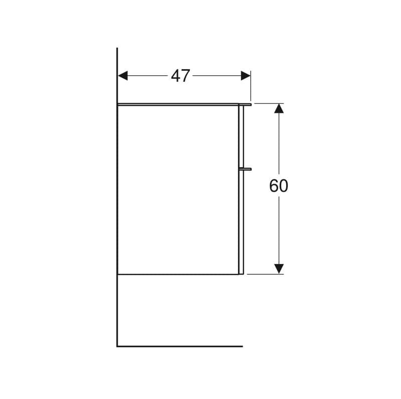  Geberit G Smyle Square bočná skrinka s 2 zásuvkami, 45x60x47cm, biela G Smyle Square bočná skrinka s 2 zásuvkami, 45x60x47cm, biela
