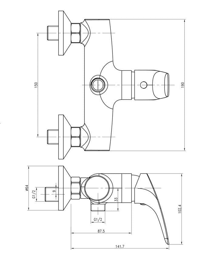  SAMTEK ASE.2120.150 EVE sprchová batéria páková SAMTEK, na stenu 150 mm do kúpeľne (bez príslušenstva) EVE-SPRCHOVA BATERIA-150mm