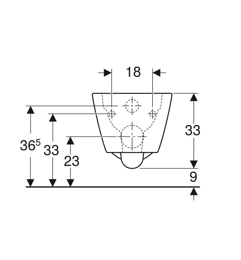  Geberit Závesné WC Rimfree Geberit Smyle Square, s hlbokým splachovaním 6 l, uzavretý tvar, dĺžka 54 cm G Smyle MODO L33123  Square závesné WC uzavretý tvar, Rimfree, s hlbokým splachovaním