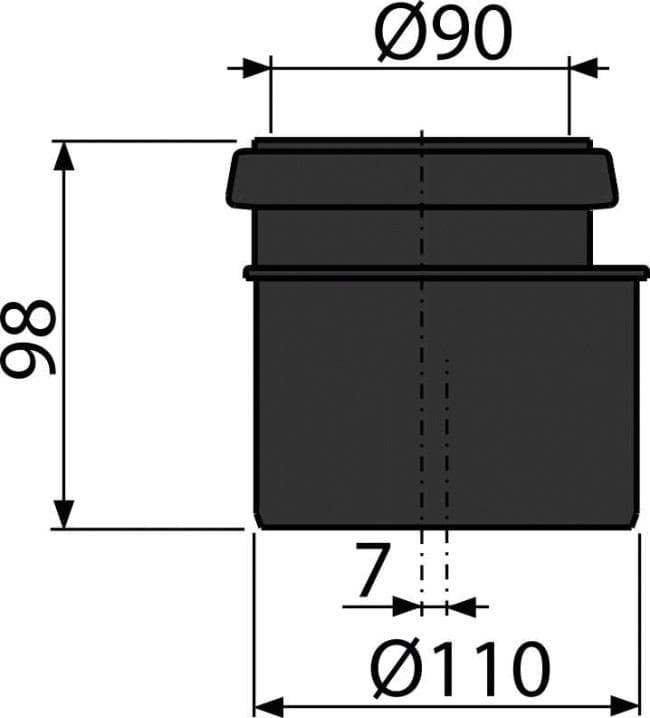  Alca Prípojka k WC M907 - redukcia komplet DN90/110 AL-INS.REDUKCIA 90/110