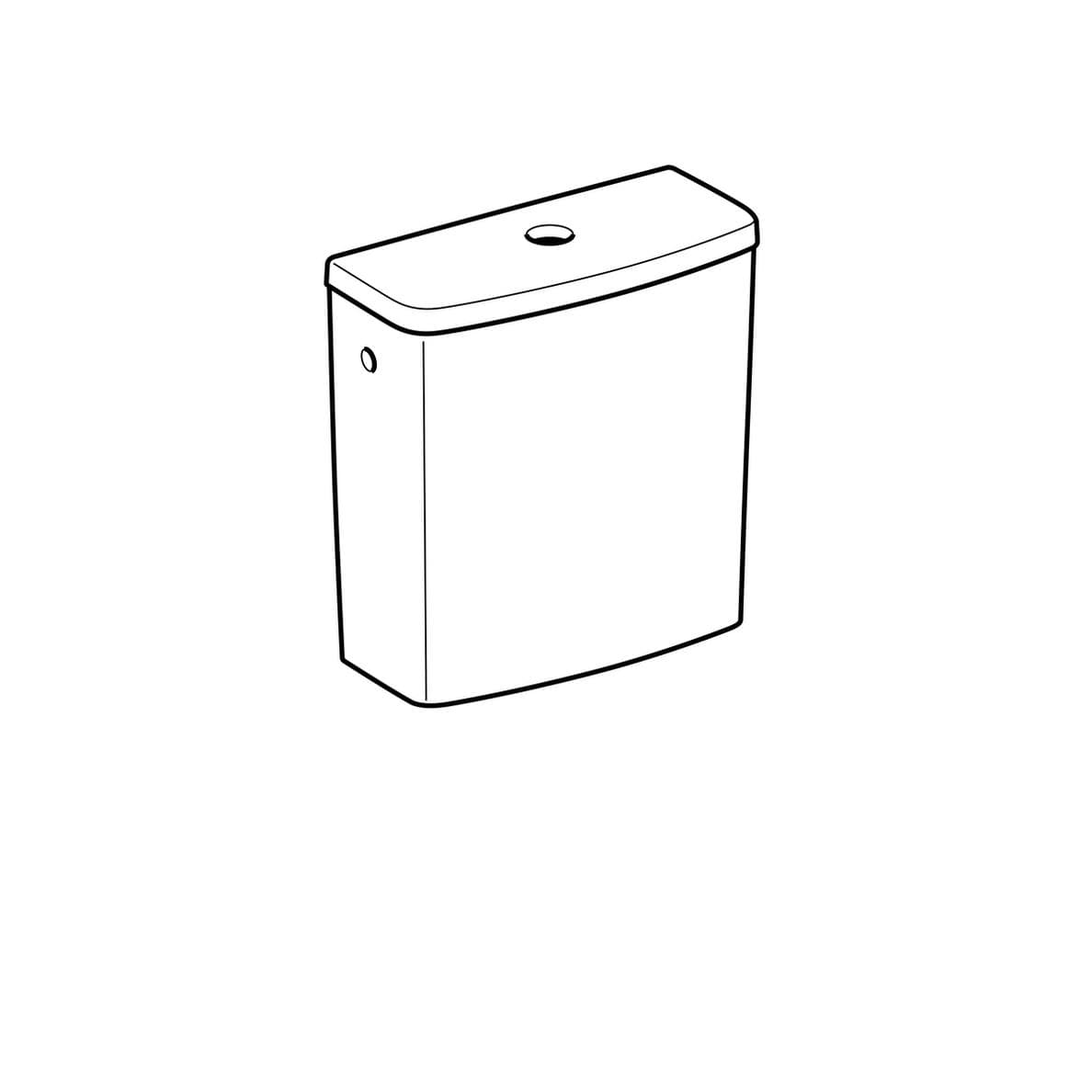  Geberit WC nádržka Geberit Selnova Square pre WC Rimfree, dvojité splachovanie, prípojka vody zboku G Selnova Square M34011 nadomietková  PRAVOUHLA nádržka pre Rimfree WC, dvojité splachovanie