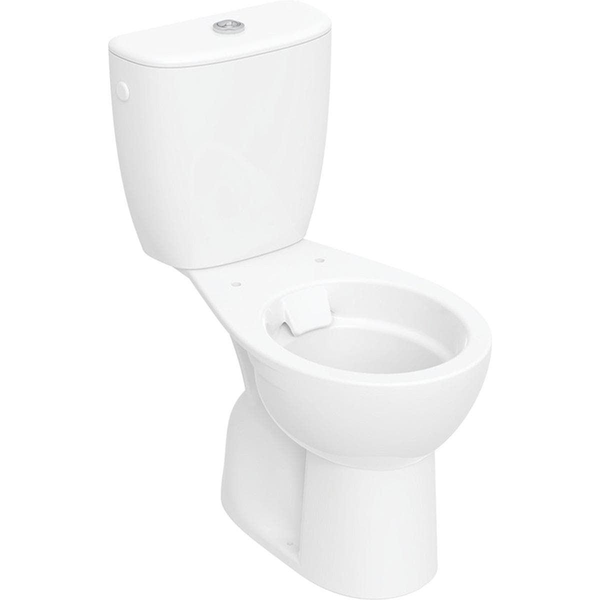 WC  kombi Rimfree KOLO Rekord s nádržkou oblého tvaru,zvislý odpad, 6/3, prípojka vody zboku