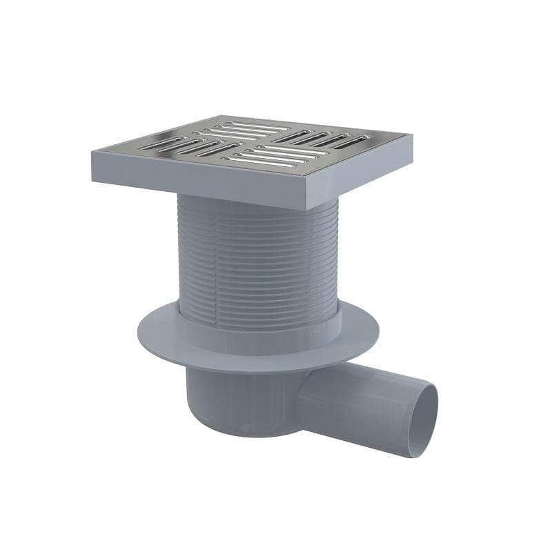 APV5411 Podlahová vpust 150x150/50 mm bočná, mriežka nerez, vodná zápachová uzávera