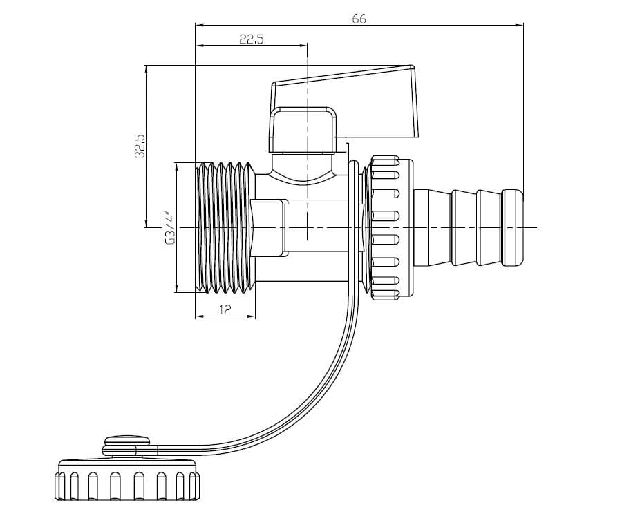  SAMTEK Vypúšťací ventil kotlový 3/4", CR50A KOTLOVY VEN.VYP.3/4"
