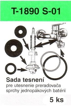  MP T-1890S-01 Sada tesnení pre preraďovač sprchy jednopákovej batérie - 5 ks SADA 1890 S-01 SADA TESNENI