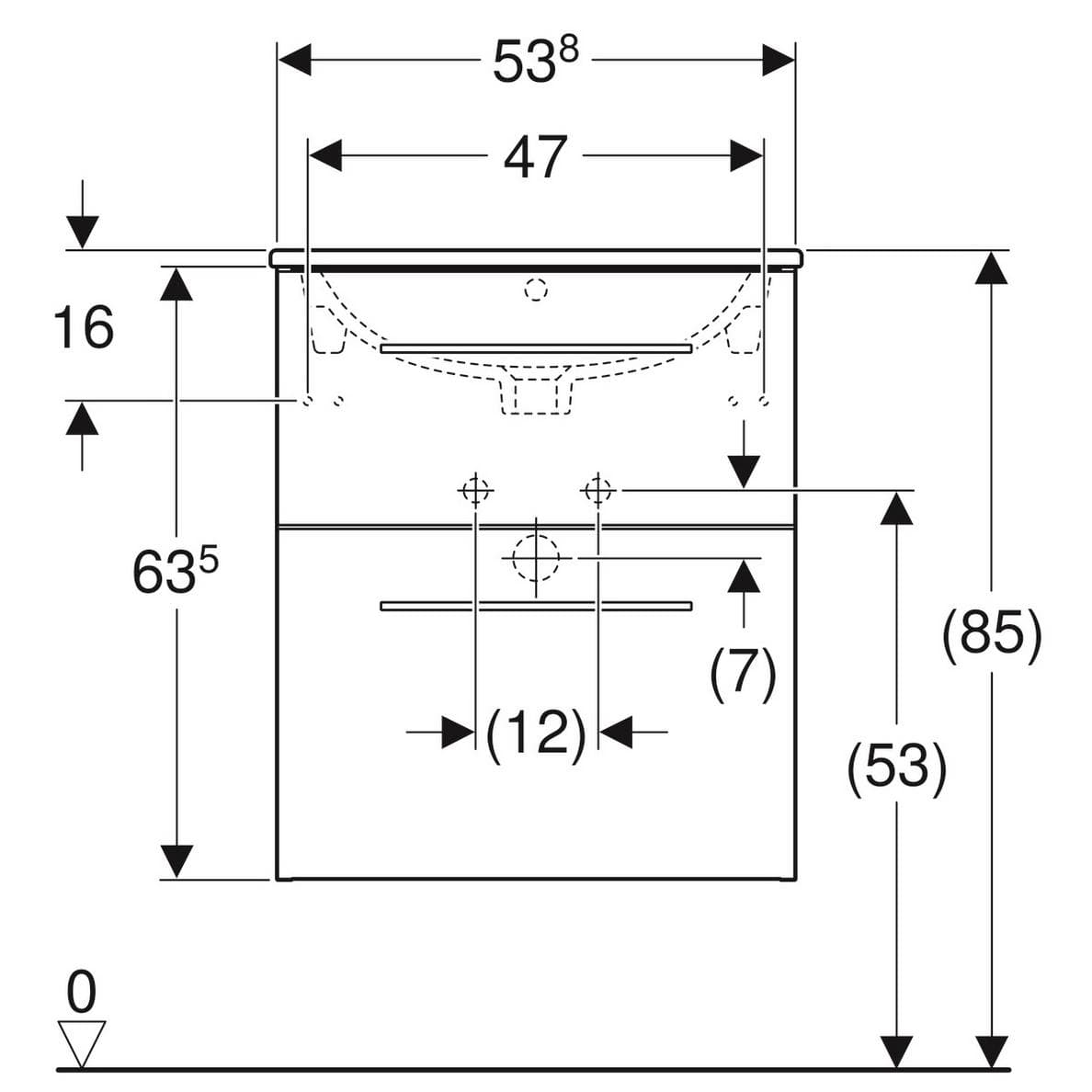  Geberit Súprava nábytkového umývadla Geberit Selnova Square 55 cm, so skrinkou pod um., 2 zásuvky, orech sv. G Selnova Square SET nábytkového UMYVADLO 55 cm+SKRINKA 2 zásuvky, orech sv.