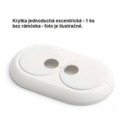 KB E020 - Krytka jednoduchá excentrická, biela, priemer 20, E28-72