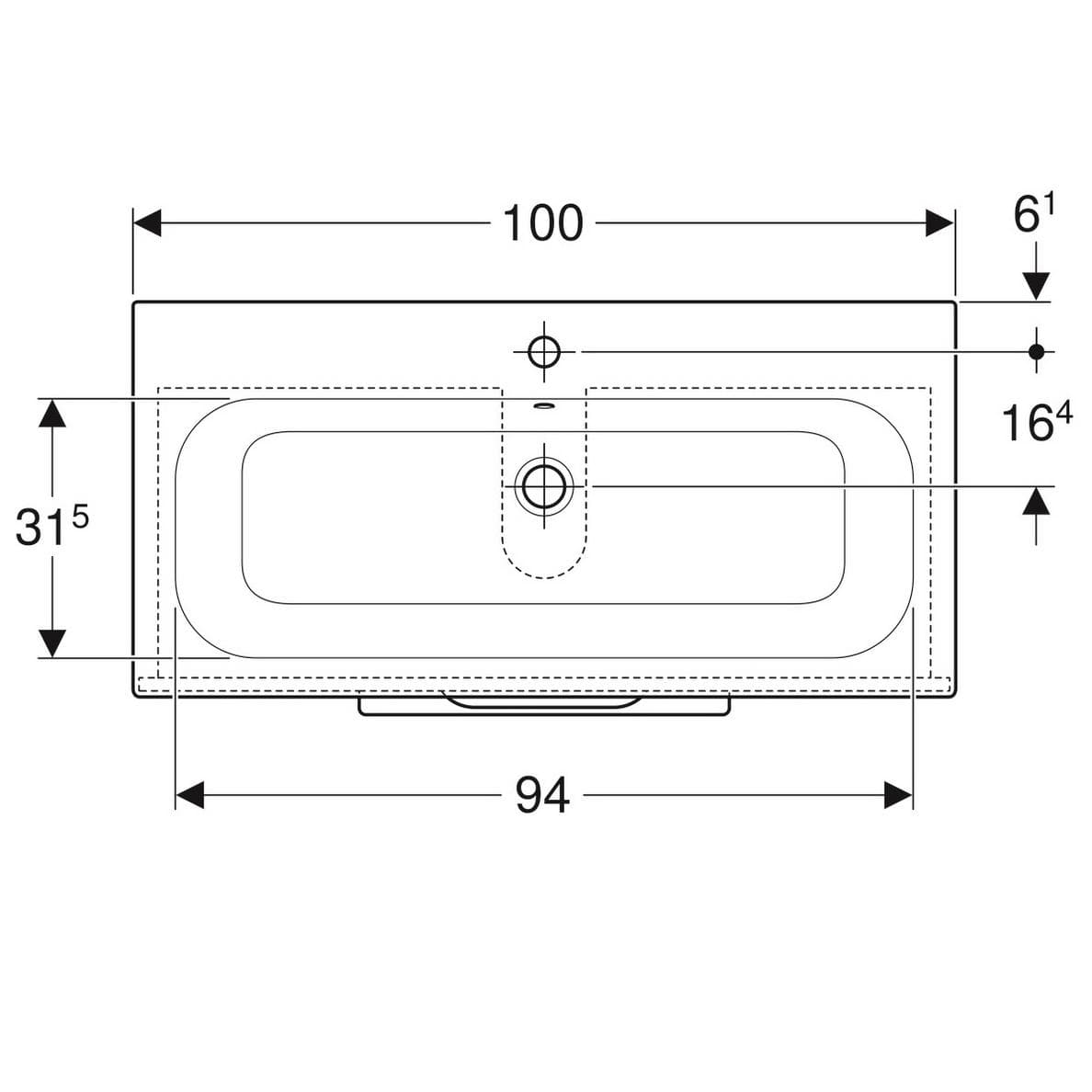  Geberit Súprava nábytkového umývadla Geberit Selnova Square 100 cm, so skrinkou pod umýv., 2 zásuvky, láva G Selnova Square súprava nábytkového umývadla 100 cm, so skrinkou 2 zásuvky, láva