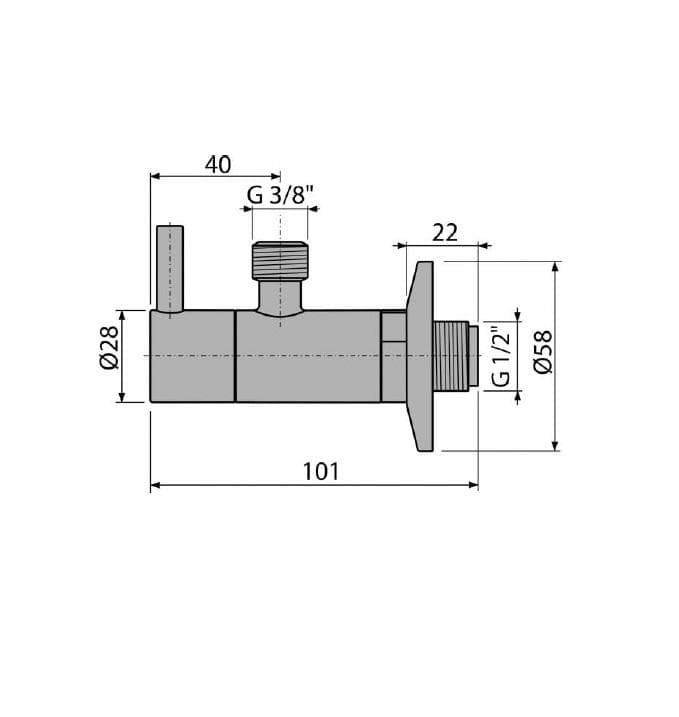  Alca Ventil rohový s filtrom 1/2"×3/8", guľatý AL-Ventil ROHOVY 1/2x3/8" gulaty s Filtrom