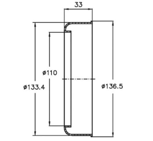  CHUDĚJ Prevlečná krytka odpadového potrubia priemer 110 mm (110x116,5x33mm) biela MCH-KRYTKA POTRUBIA D110  (110x136,5x33)