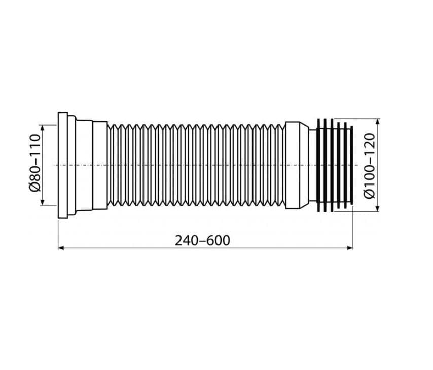  Alca Flexi pripojka k WC A97 AL-FLEXI K WC DN110/28-55cm