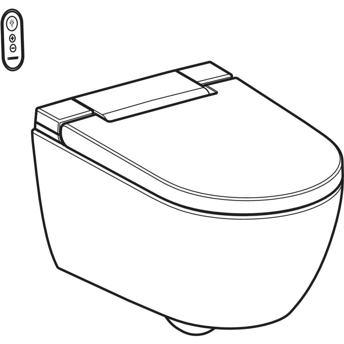  Geberit AquaClean  ALBA sprchovacie WC závesné Geberit, KeraTect, dizajnový kryt biely G AquaClean ALBA kompetné závesné WC :Keramika WC:biela/KeraTect,Dizajnový kryt:biela