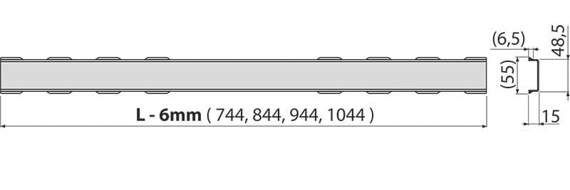  Alca Rošt SOLID- 750M pre líniový podlahový žľab, nerez-mat, dĺžka 750 mm AL-zlab.ROST SOLID- 750 Matny