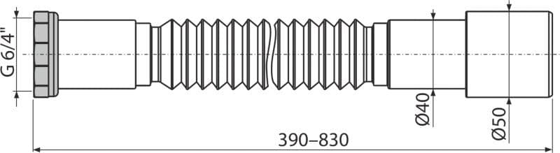  Alca Flexi pripojenie A780, 6/4"×40/50 kovová matica= nahrada T-733K/V-621245 AL-FLEXI pripoj.6/4"x50/40 kov matica= nahrada T-733K/V-621245