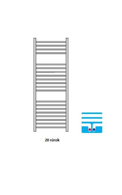  Očenášek BXD750- 950MM kúpeľňový radiátor oblý biely, šírka 750 mm, výška  950 mm, stredové pripojenie REBRIK OBLY 750-950 biely - stredové pripojenie
