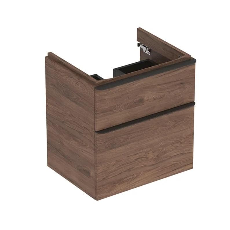 Skrinka pod umývadlo  60 cm Geberit Smyle Square, s 2 zásuvkami, 58.4x61.7x47cm, orech hickory