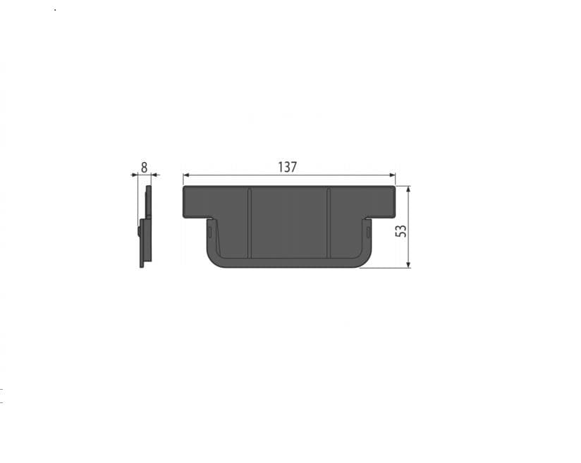  Alca AVZ-P017 Low čelo pre zaslepenie konca žľabu pre výšku žlabu 60mm AL-vonk.ZASLEPKA pre 60mm vysku zlabu