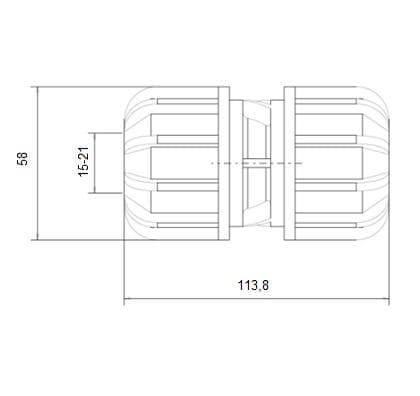  PLASTICA ALFA PA Universal spojka priama 15-21, UNI x UNI PA Universal Spojka priama 15-21