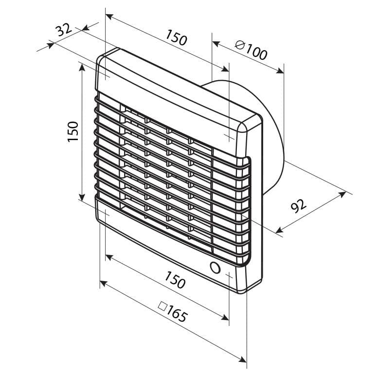  Vents 100ML 12V - Domový ventilátor typ MA, so žalúziou a guľ. ložiskom, o100mm, 86m3/h, 12V /1901211) VEN-VENTILATOR TYP MA-100MAL 12V!!! spatna klap.,gul.loz