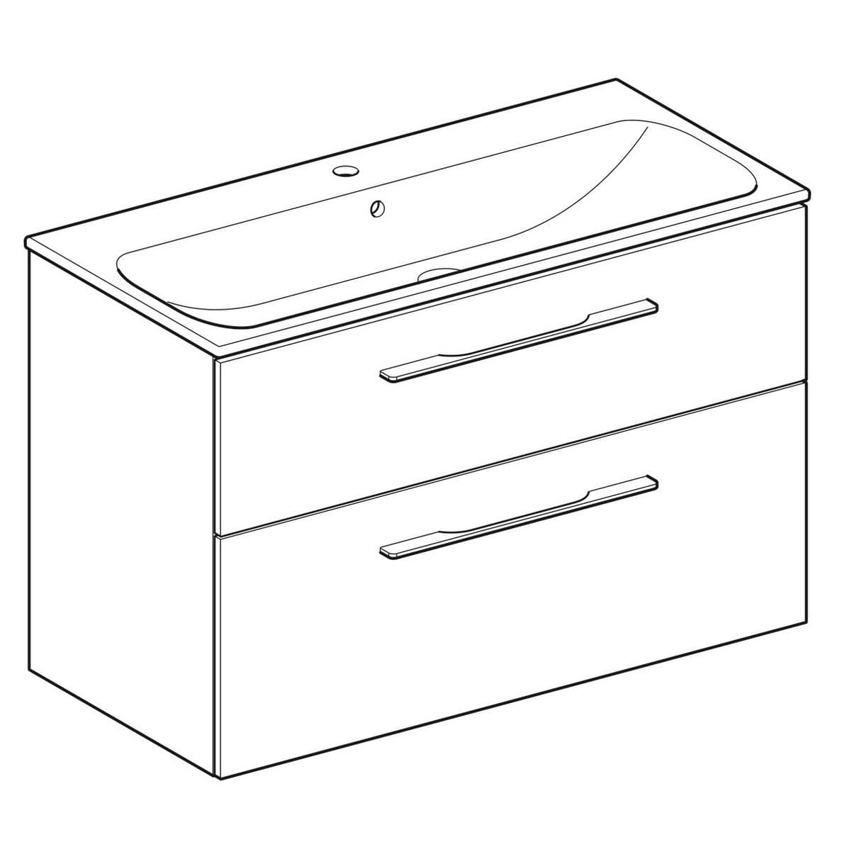  Geberit Súprava nábytkového umývadla Geberit Selnova Square 100 cm, so skrinkou pod umýv., 2 zásuvky, orech G Selnova Square súprava nábytkového umývadla 100 cm, so skrinkou 2 zásuvky, orech