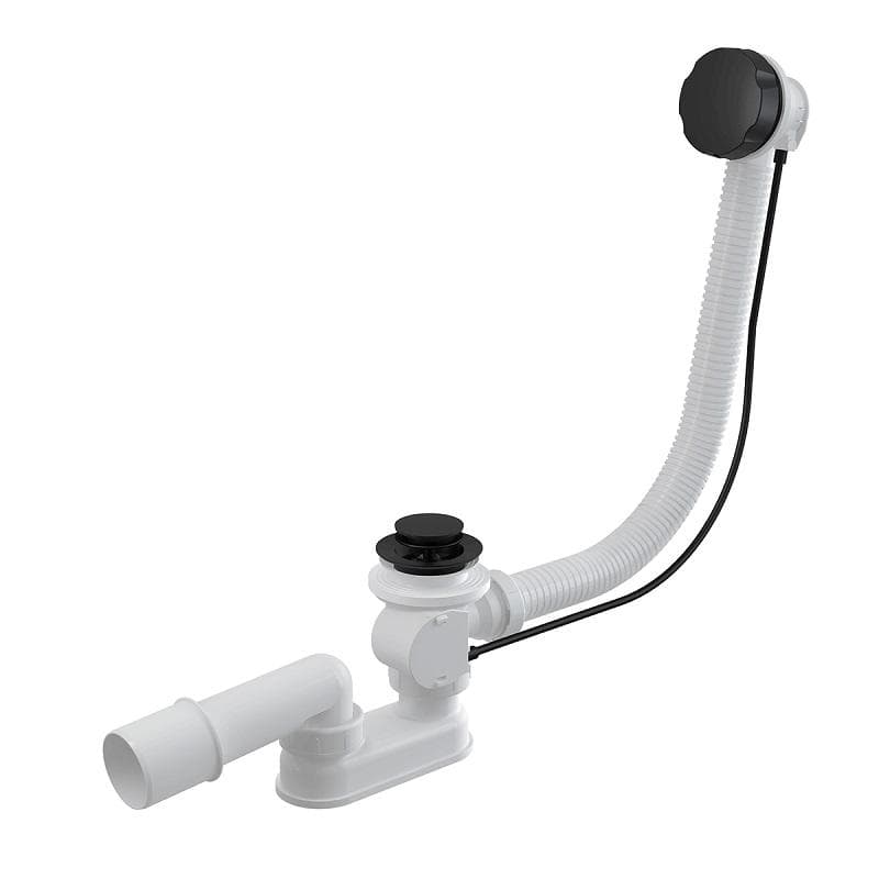Vaňový sifón A55BLACK, automat komplet, čierna-mat, dĺžka 57 cm