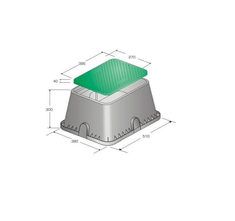 PLASTICA ALFA Závlahová šachta  STANDARD, rozmery 380/260 x 510/385 x 300, PC501-S38 PA ZAVLAHA SACHTA STANDARD