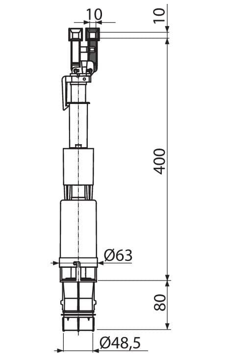  Alca Vypúšťací ventil A09B pre Slimmodul Alca AL-VYPUST.ZAR. A09B pre SLIM moduly