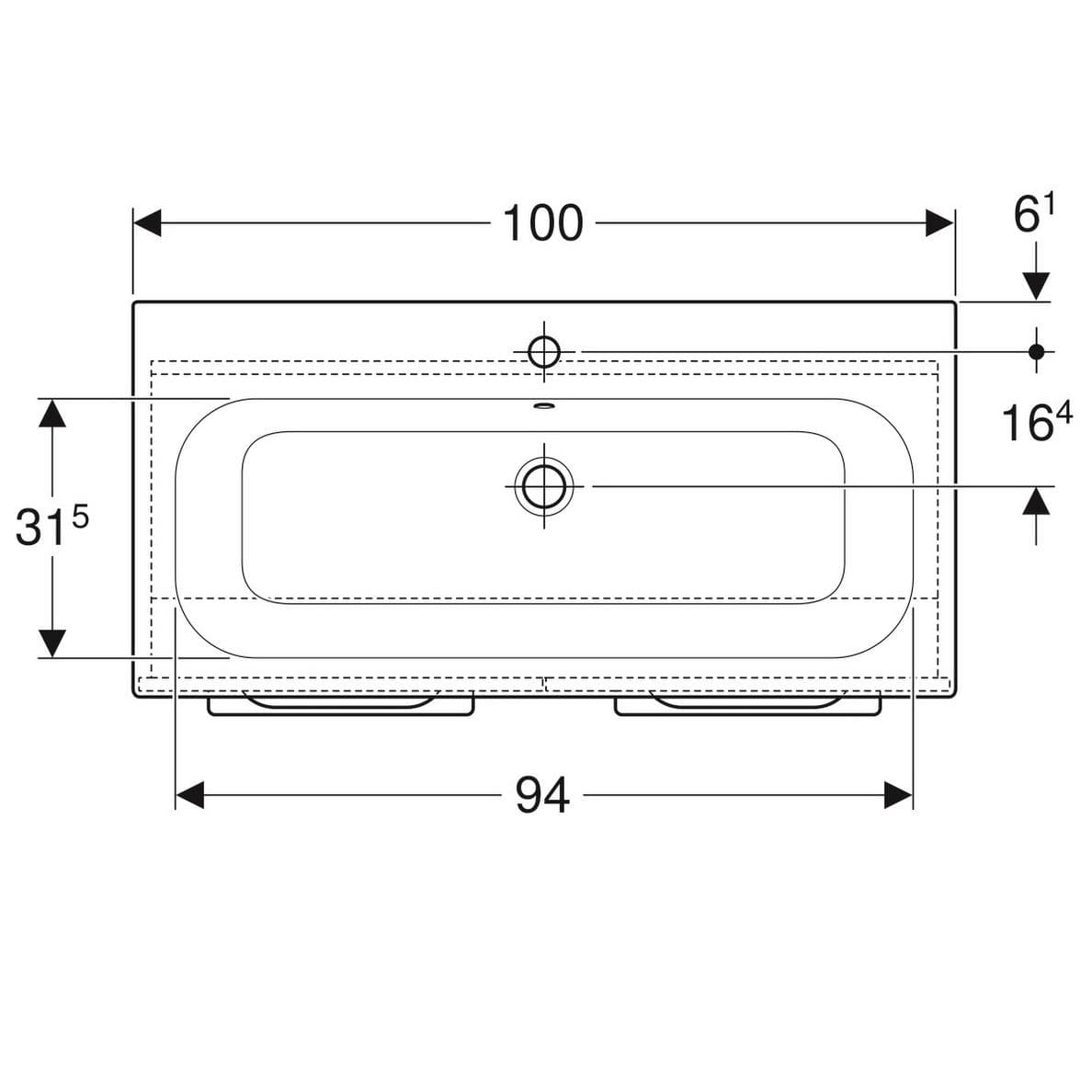  Geberit Súprava nábytkového umývadla Geberit Selnova Square 100 cm, so skrinkou pod umýv., 2 dvierka, orech G Selnova Square súprava nábytkového umývadla 100 cm, so skrinkou 2 dvierka, orech