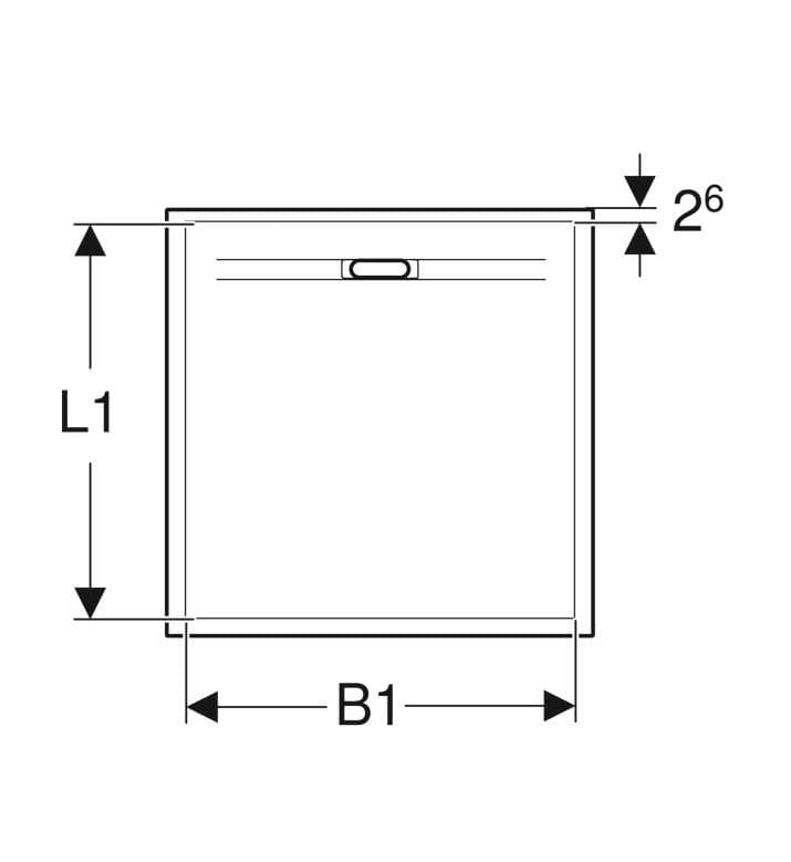  Geberit Sprchová vanička  štvorcová  900x900 mm, Geberit Sestra, výška 40 mm, biela/bridlicová štruktúra G Sestra štvorcová sprchová vanička 90x90 cm, biela