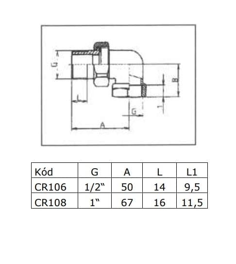  SAMTEK Šróbenie radiátorové rohové  1/2", poniklované s plochým tesnením =VE-4301 DN15 SROBENIE R.ROHOVE 1/2 "Ponikované =VE-4301 DN15