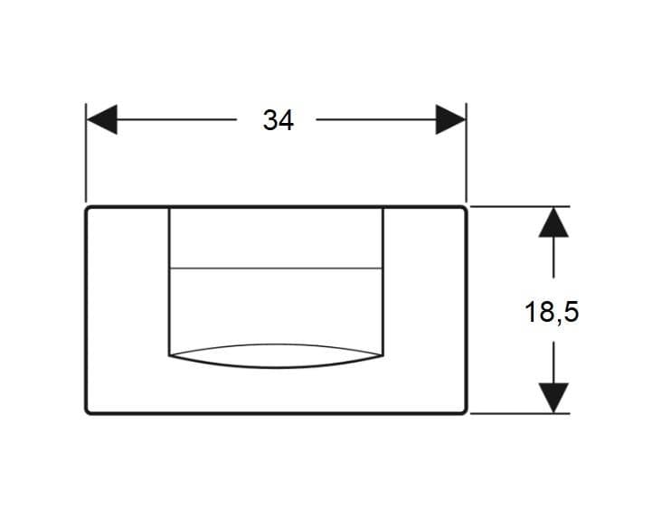  Geberit Ovládacie tlačidlo Geberit 200F na slachovanie Start/Stop pre Twinline, matné pochrómovanie G ovládacie tlačidlo Geberit 200F na slachovanie Start/Stop pre Twinline, matné pochrómovanie