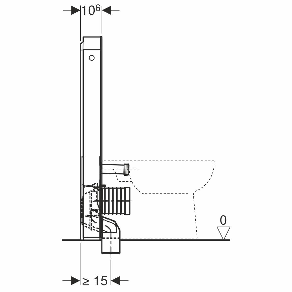  Geberit Sanitárny modul Geberit Monolith pre stojacie WC, 101 cm, biele sklo G Monolith modul s P-kolenom biele sklo/hliník, pripojenie na vodu