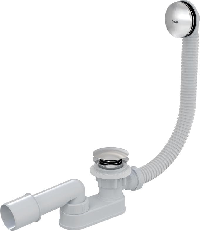 Vaňový sifón A507CKM, CLICK/CLACK, kov, znížená výška, dĺžka 57 cm