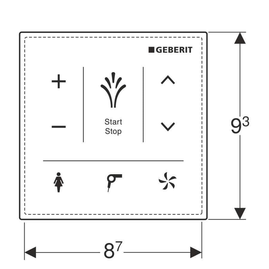  Geberit Nástenný ovládací panel pre Geberit AquaClean, čierne sklo G Nástenný ovládací panel pre Geberit AquaClean Mera, čierne sklo