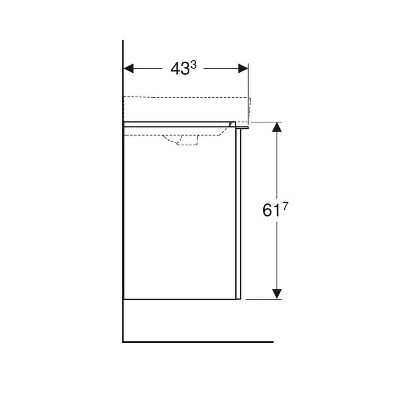  Geberit G Smyle Square skrinka pod 55cm umývadlo, s 1 dvierkami, 53.6x61.7x43.3cm, orech, závesy-vpravo G Smyle Square skrinka pod 55cm umývadlo, s 1 dvierkami, 53.6x61.7x43.3cm, orech, závesy-vpravo