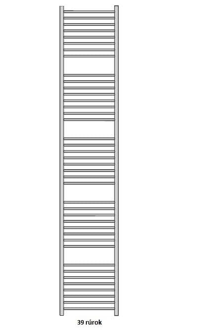  Očenášek BND300-1850 kúpeľňový radiátor rovný biely, šírka 300 mm, výška 1850 mm REBRIK ROVNY 300-1850 biely